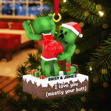 Load image into Gallery viewer, I Love You (Mostly Your Butt) - Personalized Lego Couple Acrylic Ornament Ornament PopCulturePrints
