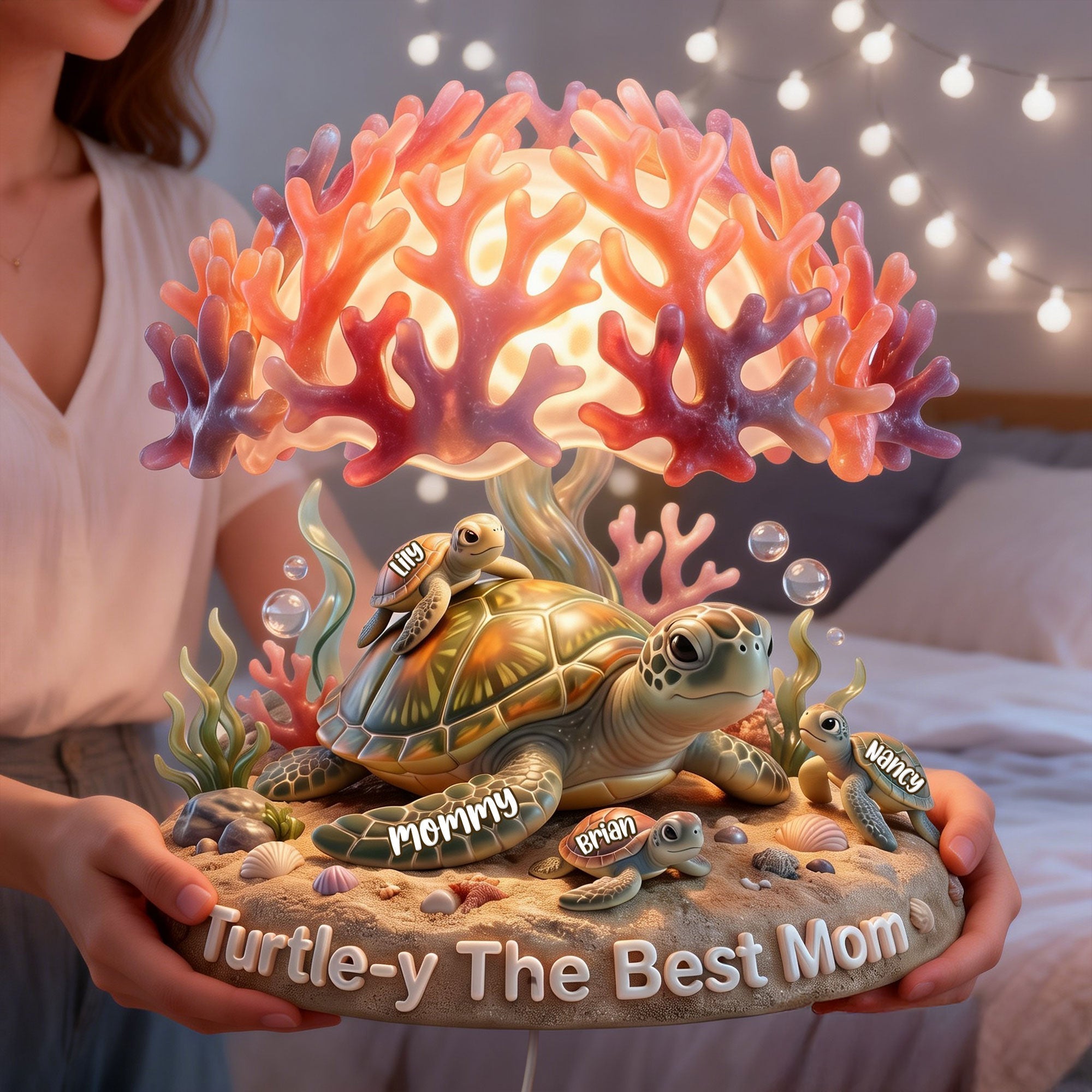"Turtle-y The Best Mom" - Personalized Ocean Turtle Light Box - Custom Gift for Moms, Grandmas, and More Light Box PopCulturePrints