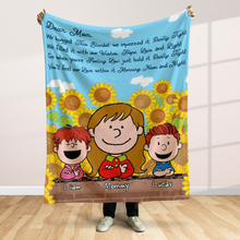 Load image into Gallery viewer, Custom Cozy Blanket for Mom with Cartoon Family Design Blanket PopCulturePrints
