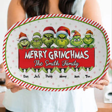 Load image into Gallery viewer, Personalized Grinch Family Christmas Plate Plates PopCulturePrints
