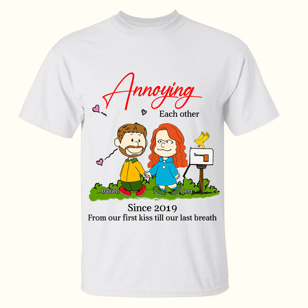 Personalized 2D Couple Sweatshirt: Annoying Each Other Shirts PopCulturePrints