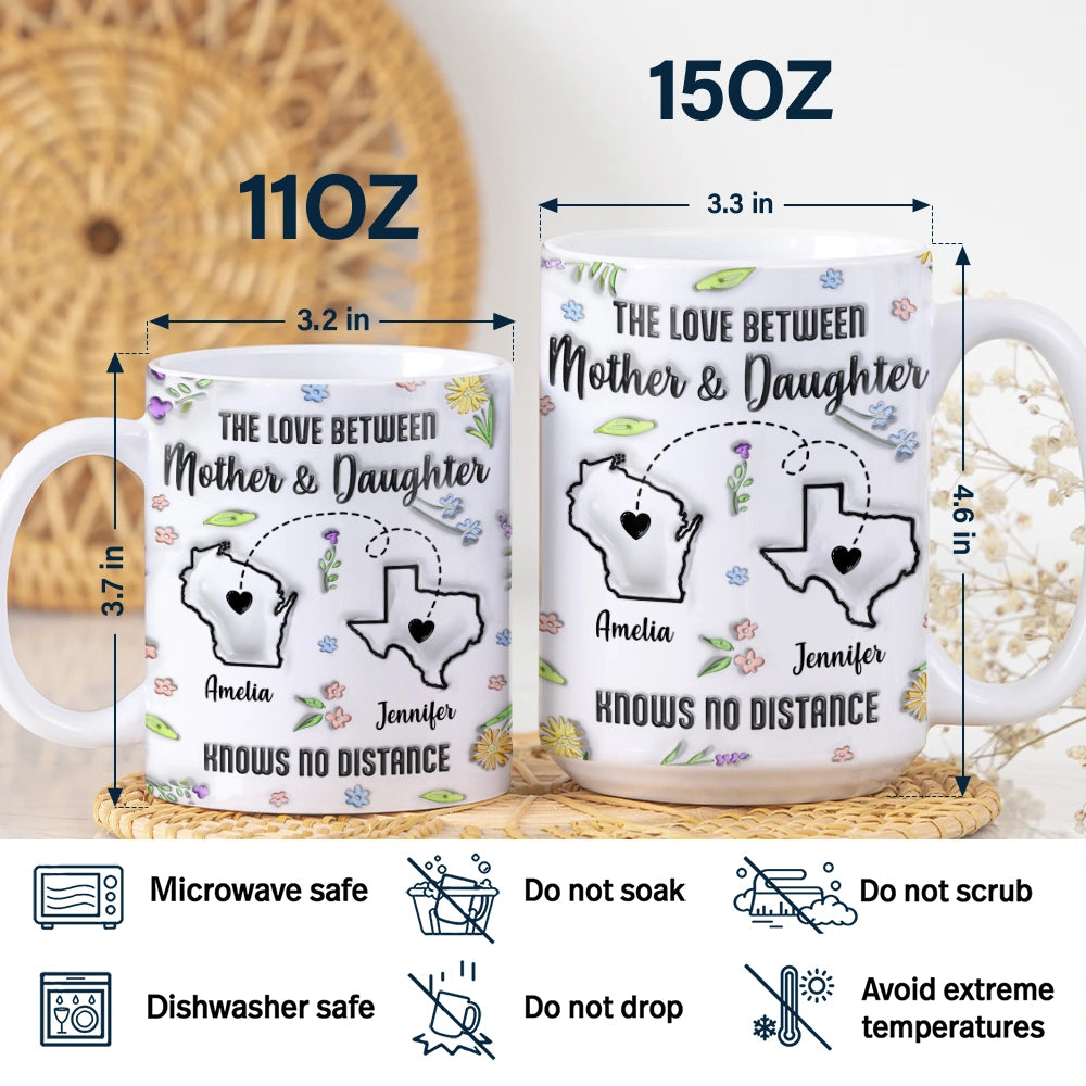 The Love Between Mother & Daughter - Personalized 3D Inflated Effect Mug Mug PopCulturePrints