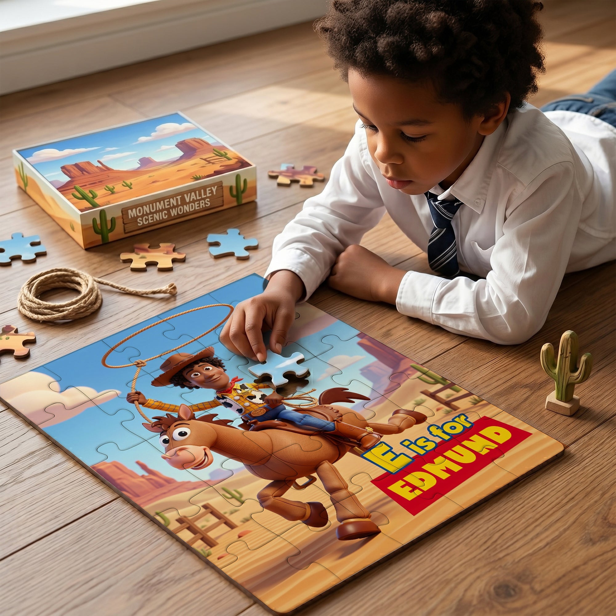 Personalized Cowboy Jigsaw Puzzle - A Fun Gift for Kids Who Love Adventure Jigsaw Puzzles PopCulturePrints