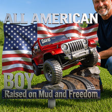 Load image into Gallery viewer, All American Boy - Custom American Vehicle Metal Sign for Off-road Lovers Metal Signs PopCulturePrints
