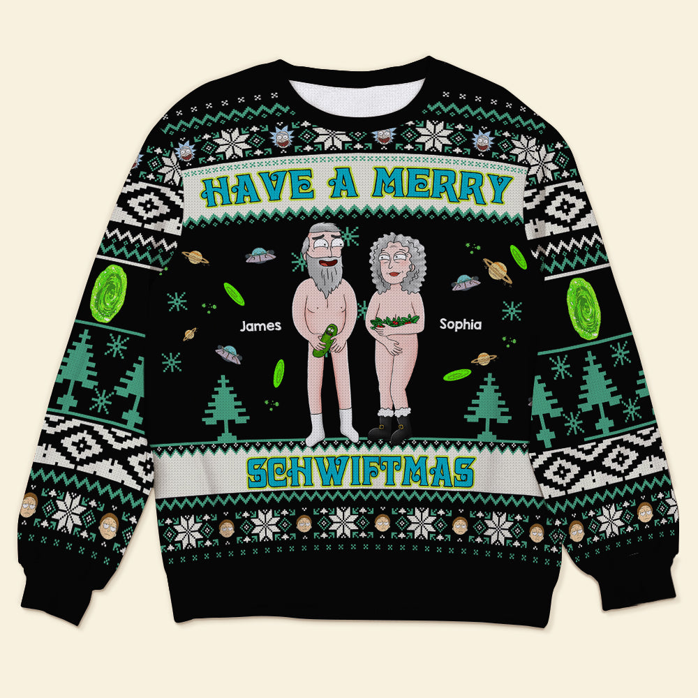 Personalized Couples' Funny Christmas Sweaters | Custom Holiday Gift | Valentine's Day Gifts Ugly Christmas Sweater PopCulturePrints