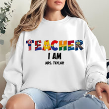 Load image into Gallery viewer, Custom Teacher Shirt with Superhero Alphabet Design Shirts PopCulturePrints
