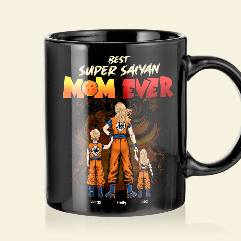 Personalized Super Saiyan Mom Coffee Mug - Customized Gift for Mother's Day Coffee Mug PopCulturePrints