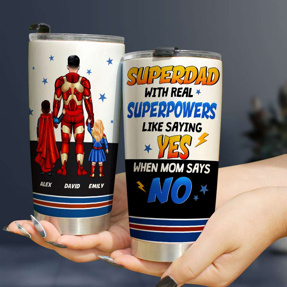 Superdad Personalized Tumbler - Hero Design for Father's Day