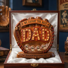 Load image into Gallery viewer, "We Caught the Best Dad" - Personalized Acrylic Plaque - Gift for Dads, Grandpas, and Baseball Lovers Shaped Plaques PopCulturePrints
