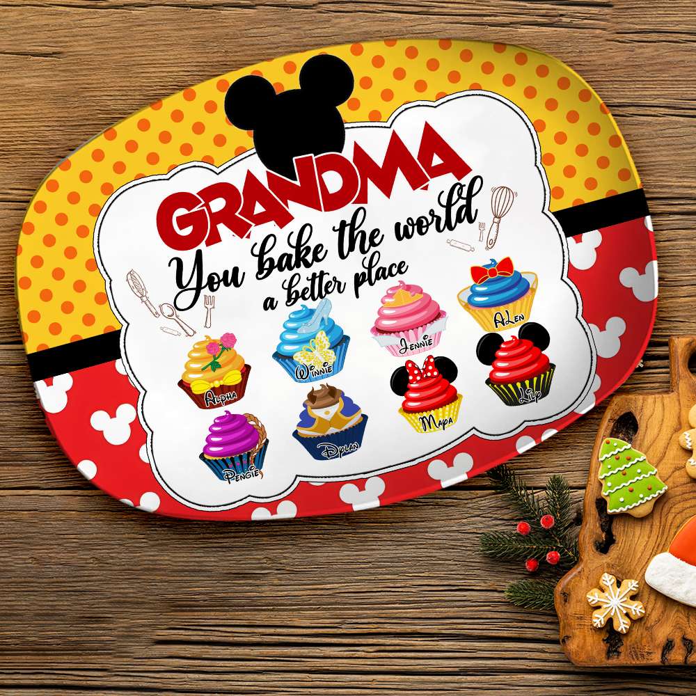 Personalized Grandma Christmas Cupcake Plate - Sweet Holiday Gift Plates PopCulturePrints