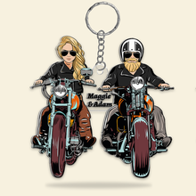 Load image into Gallery viewer, Custom Couple Motocross Keychain - Perfect Gift for Bikers Keychains PopCulturePrints
