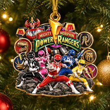 Load image into Gallery viewer, "Unleash Your Inner Hero" - Personalized Christmas Ornament - Custom Gifts for Fans of Mighty Morphin Power Rangers
