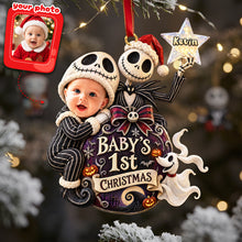 Load image into Gallery viewer, Baby's 1st Christmas Ornament - Custom Photo Gift for New Parents

