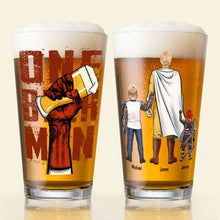 Load image into Gallery viewer, Custom Superhero Dad Beer Glass Beer Glasses PopCulturePrints
