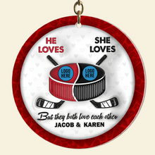 Load image into Gallery viewer, Custom Ice Hockey Keychain for Couples - Perfect Personalized Valentine&#39;s Day Gifts Keychains PopCulturePrints
