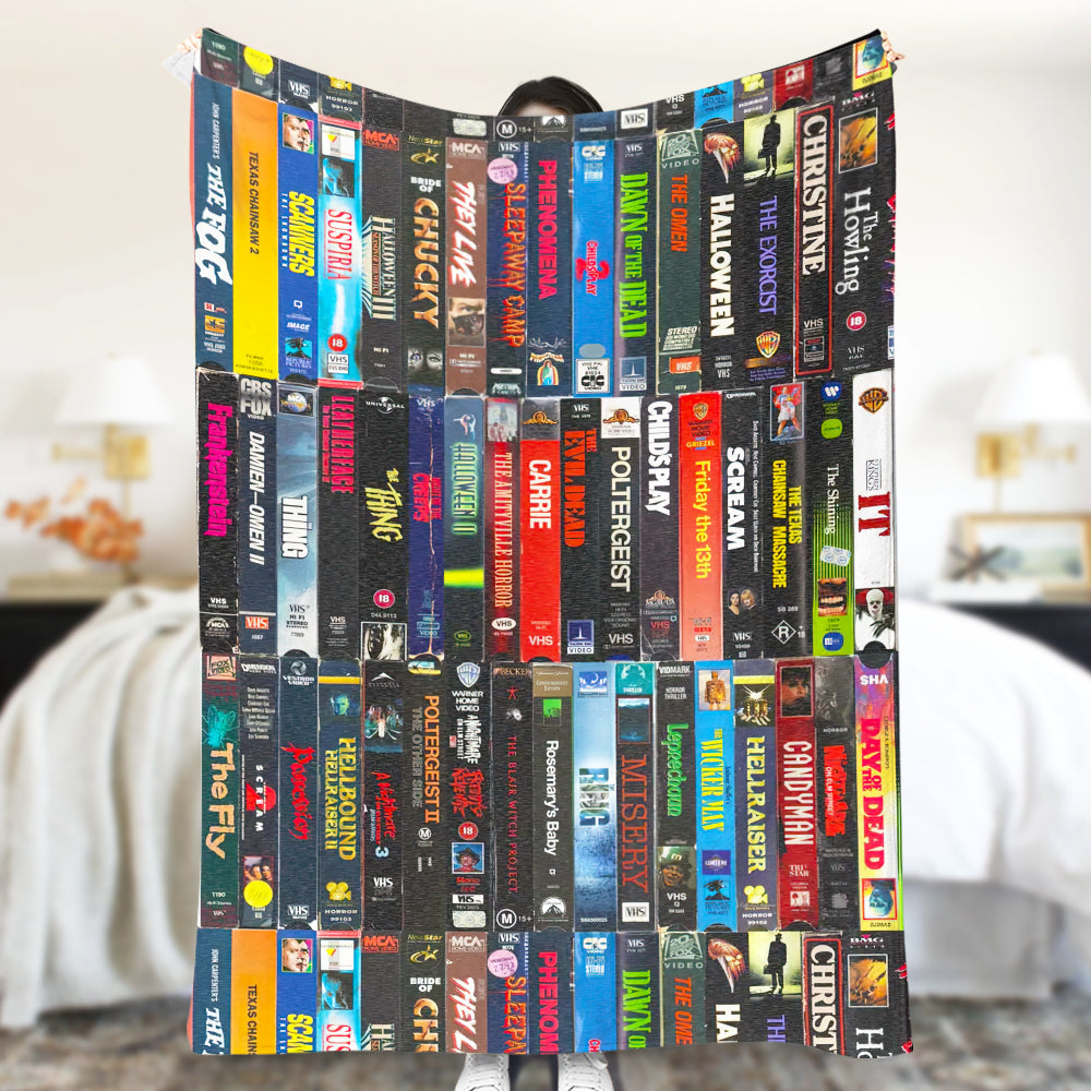 Horror Movie VHS Blanket - Perfect Gift for Horror Fans Blanket PopCulturePrints