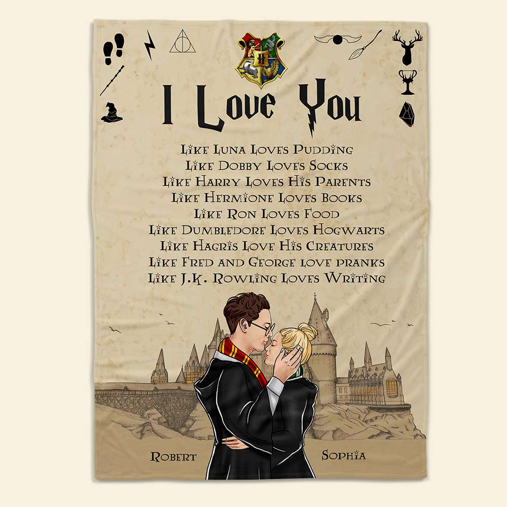 Personalized Wizard Couple Blanket - Magical Love Gift