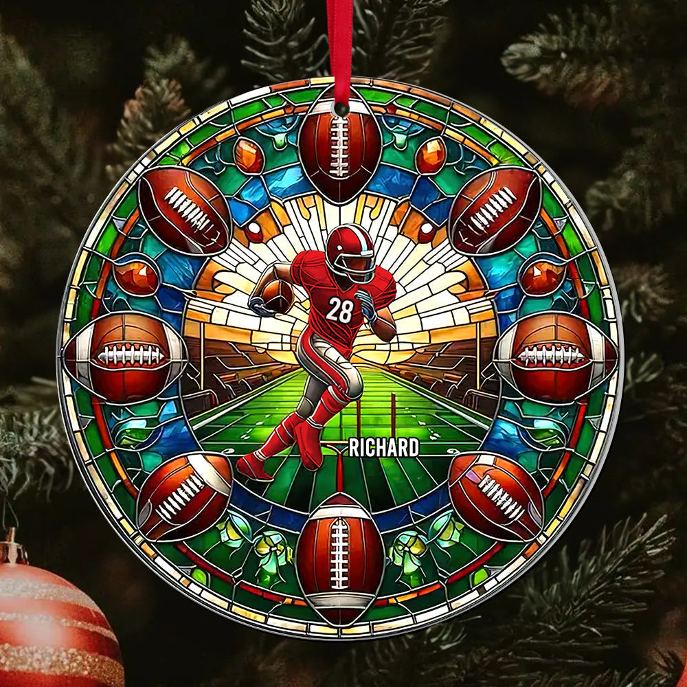 Custom Football Fan Acrylic Ornament - Personalized Gift Ornament PopCulturePrints