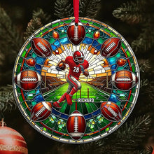 Load image into Gallery viewer, Custom Football Fan Acrylic Ornament - Personalized Gift Ornament PopCulturePrints

