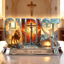 Load image into Gallery viewer, ‘He is Risen’ - Jesus Christ Resurrection Holy Light Box, Custom Personalized Gift for Christians, Perfect for Easter Celebrations Light Box PopCulturePrints
