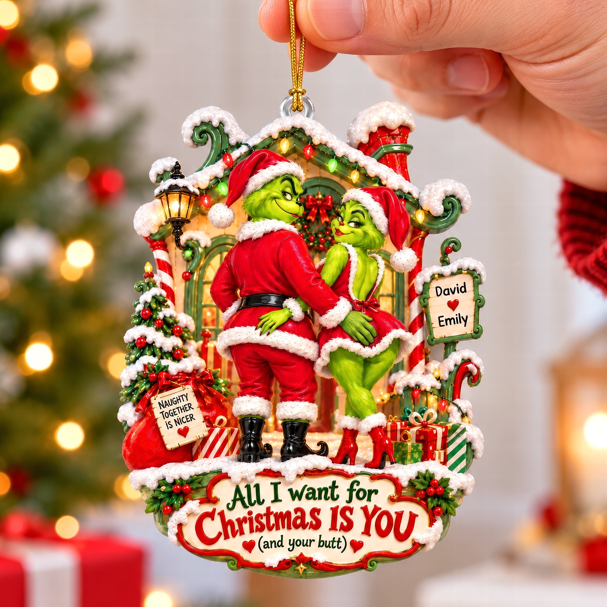 All I Want for Christmas IS YOU Ornament - Personalized Gift for Couples Ornament PopCulturePrints