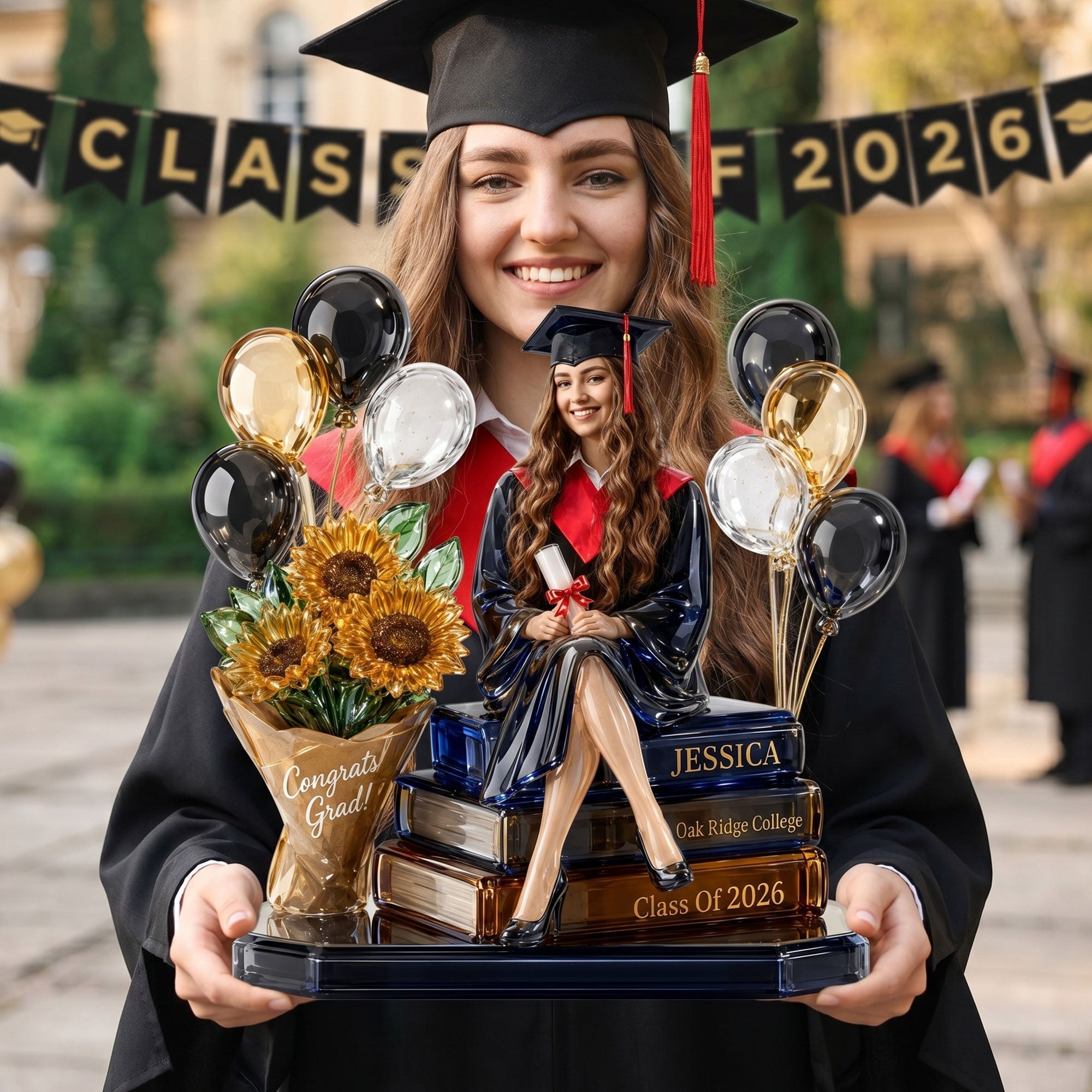 Celebrate Success with Personalized Graduation Memory Acrylic Plaque - Custom Photo Gift for Graduates Shaped Plaques PopCulturePrints