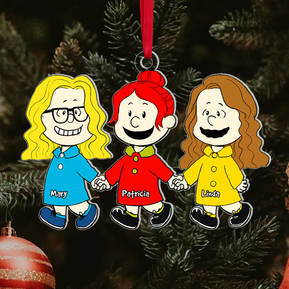 Custom Best Friend Cartoon Christmas Ornament