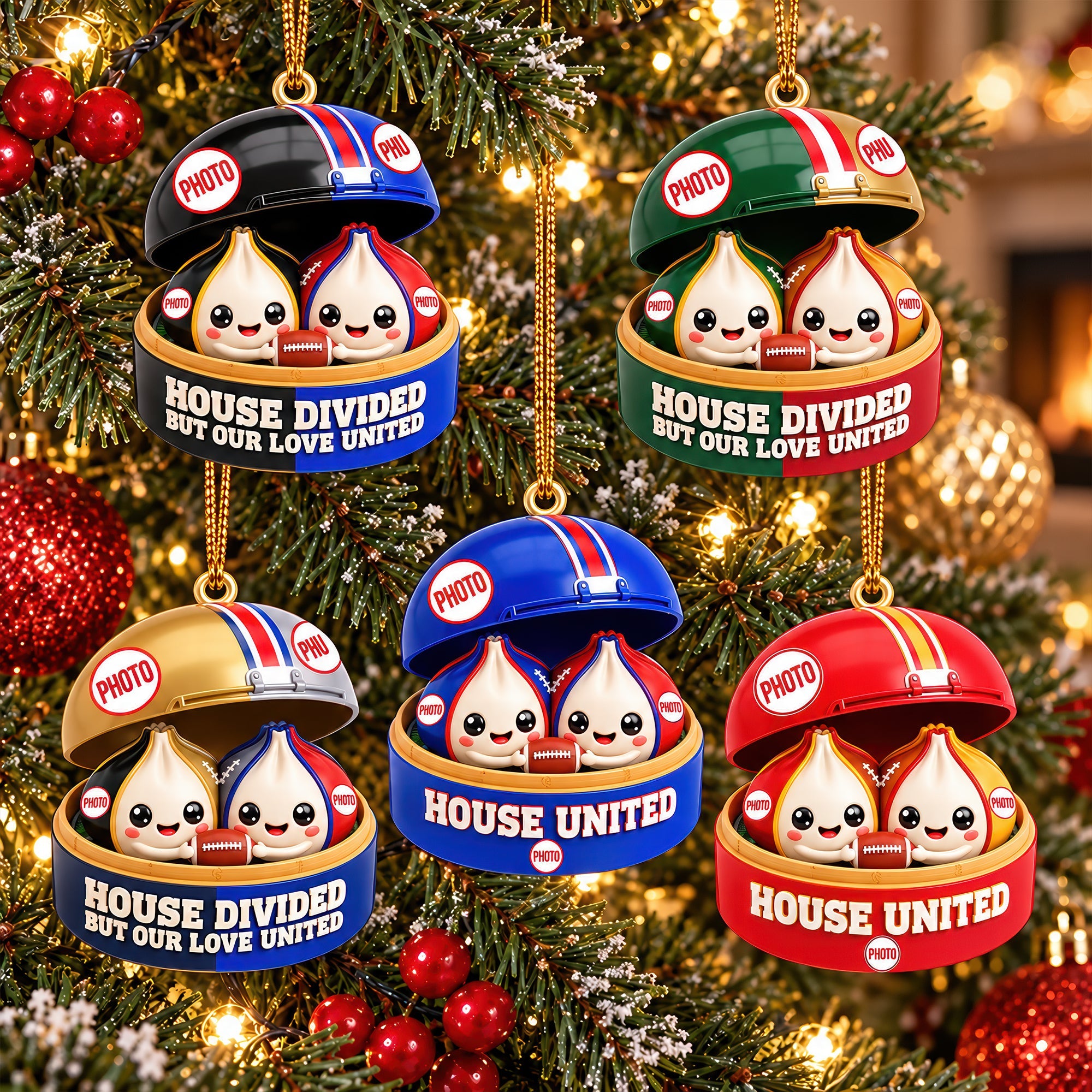 “Together in Sports!” - Personalized Dumpling Couple Ornament - Unique Gift for Sports Lovers