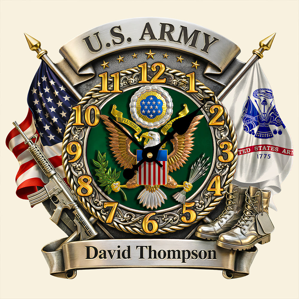 Honor The Past - Custom Veteran Wall Clock - Perfect Gift for Military Heroes Hanging Wall Clock PopCulturePrints
