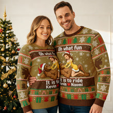 Load image into Gallery viewer, Funny Couple Christmas Ugly Sweater - Personalized Gifts for Couples AOP Products PopCulturePrints
