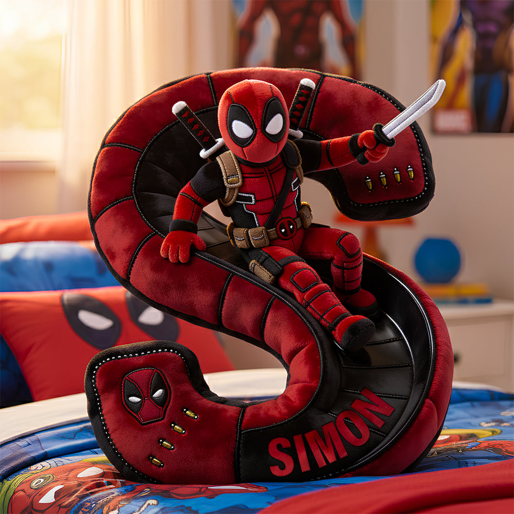 Unleash Your Inner Antihero with the Chaotic Red Alphabet Letter Pillow - Personalized Gift for Kids Pillow PopCulturePrints
