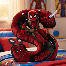 Load image into Gallery viewer, Unleash Your Inner Antihero with the Chaotic Red Alphabet Letter Pillow - Personalized Gift for Kids Pillow PopCulturePrints
