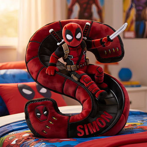 Unleash Your Inner Antihero with the Chaotic Red Alphabet Letter Pillow - Personalized Gift for Kids Pillow PopCulturePrints