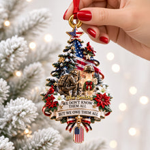 Load image into Gallery viewer, “We Don’t Know Them All, But We Owe Them All” - Personalized Memorial Christmas Ornament - Gift for Veterans and Their Families Ornament PopCulturePrints
