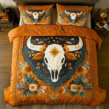 Load image into Gallery viewer, Western Cow Skull Quilt Bedding Set - Unique &amp; Personalized Blanket PopCulturePrints
