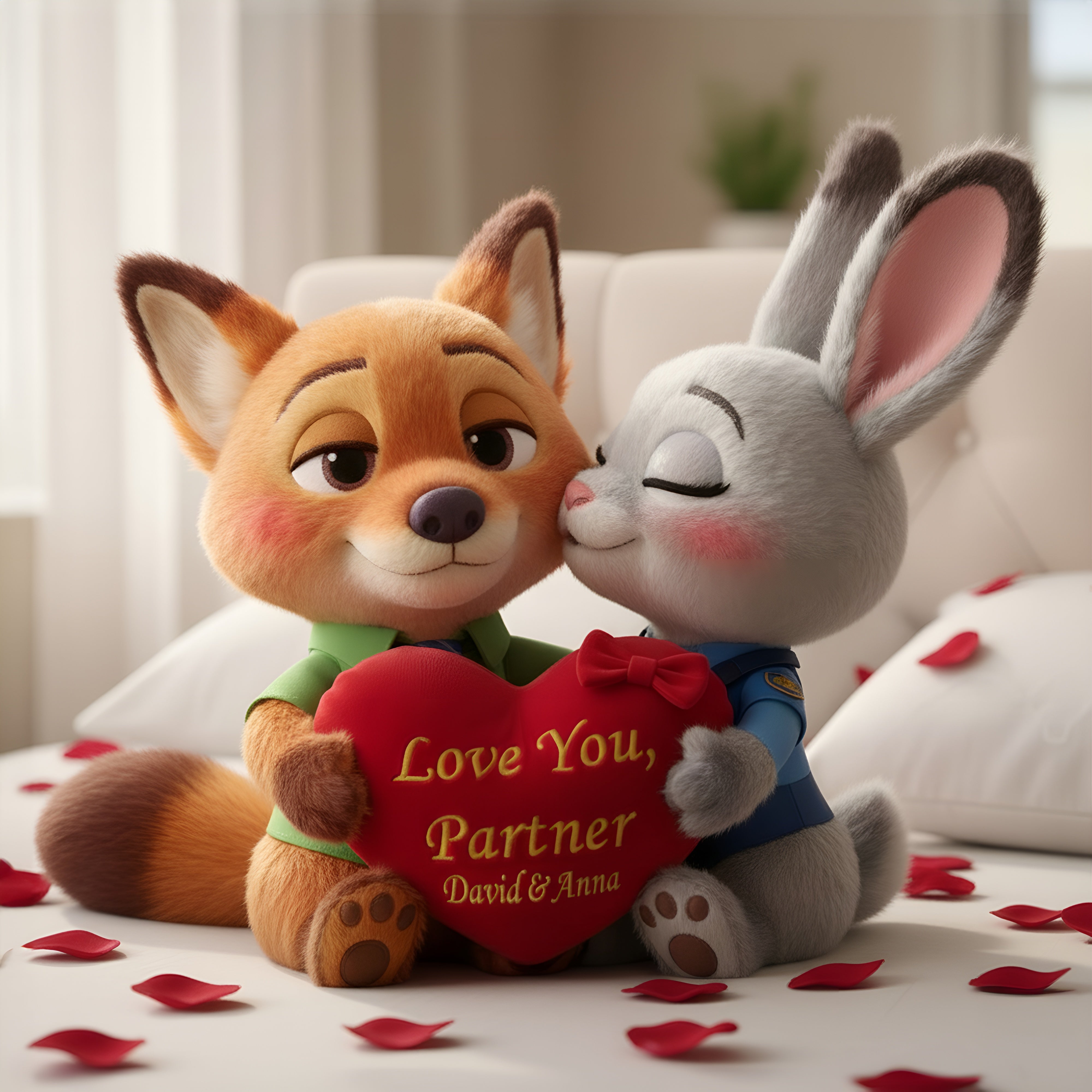 Love You, Partner - Personalized Coworker Couple Pillow Pillow PopCulturePrints