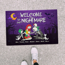 Load image into Gallery viewer, Personalized Horror Themed Family Doormat - Welcome to Our Nightmare Doormat PopCulturePrints
