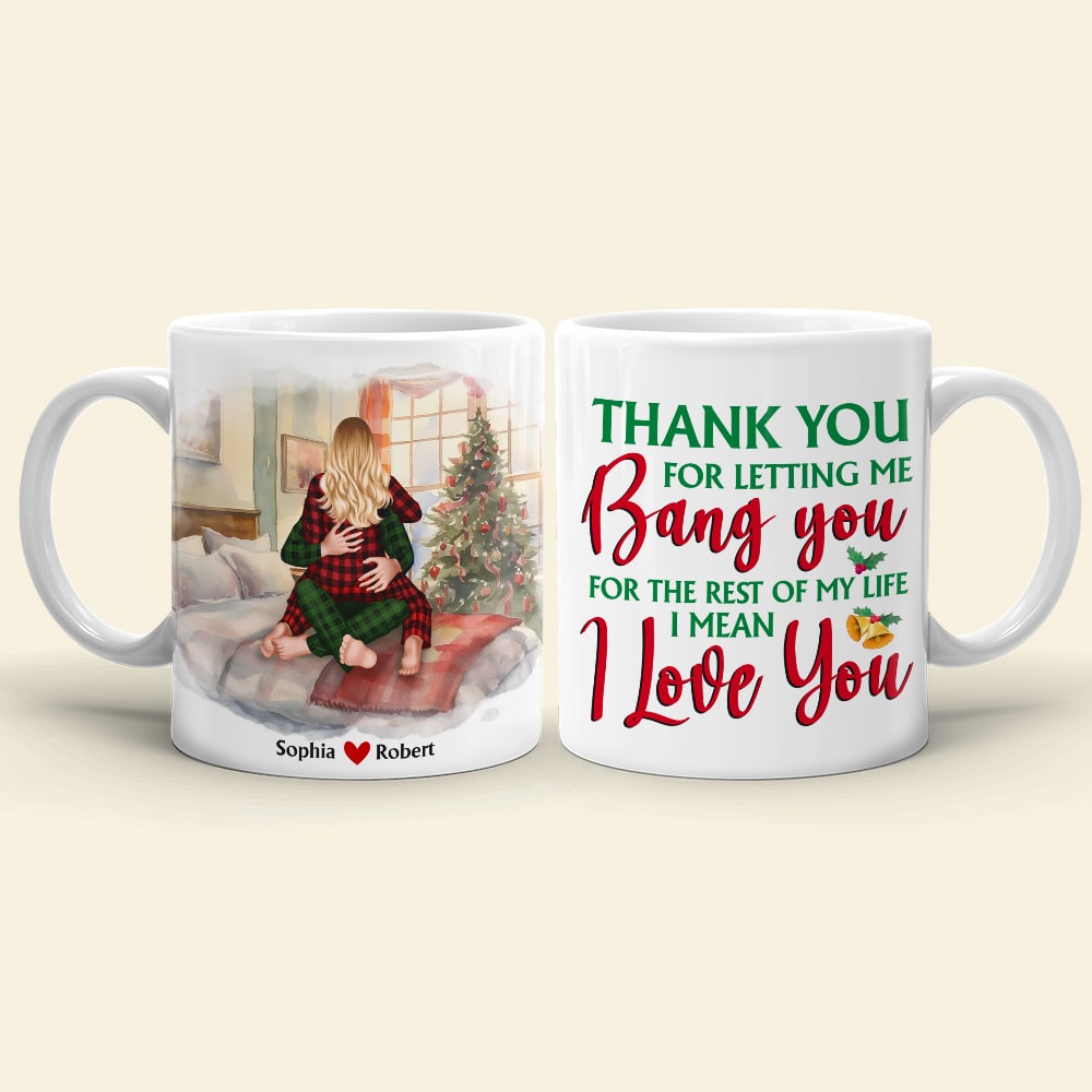 Personalized Christmas Couple Coffee Mug - I Love You Gift