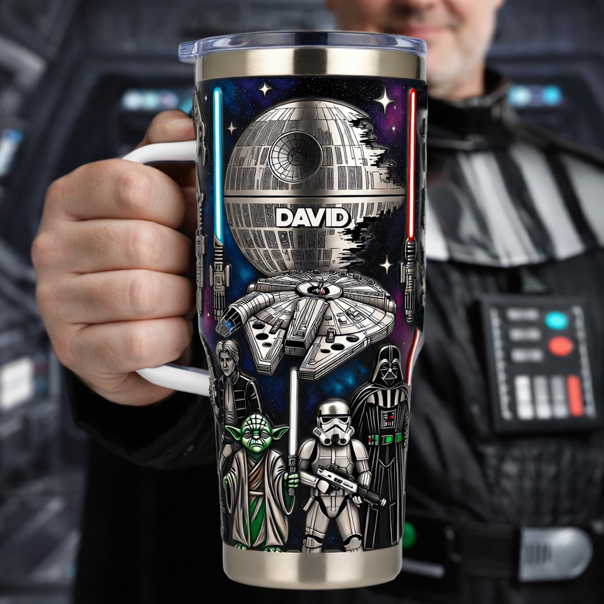 “Unleash the Galaxy!” - Futuristic Space Warrior Tumbler - Personalized Gifts for Sci-Fi Lovers, Space Enthusiasts, and Unique Gifting Occasions Tumbler Cup PopCulturePrints