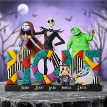 Load image into Gallery viewer, The Spooky Family Acrylic Plaque - A Personalized Gift for Halloween Lovers Shaped Plaques PopCulturePrints

