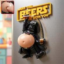 Load image into Gallery viewer, “May the Beers Be With You!” - Funny Beers Warrior Anti-collision Acrylic Fridge Magnet - Personalized Gift for Beer Lovers Fridge Magnet PopCulturePrints
