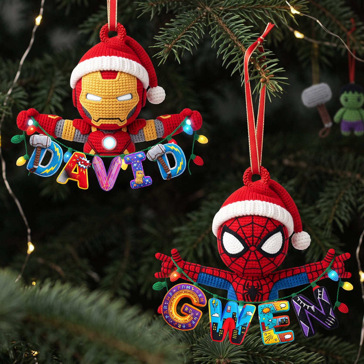 "Unleash Your Holiday Spirit!" - Power Character Alphabet Ornament - Personalized Gift for Christmas - Custom Ornament for Kids, Friends, Family