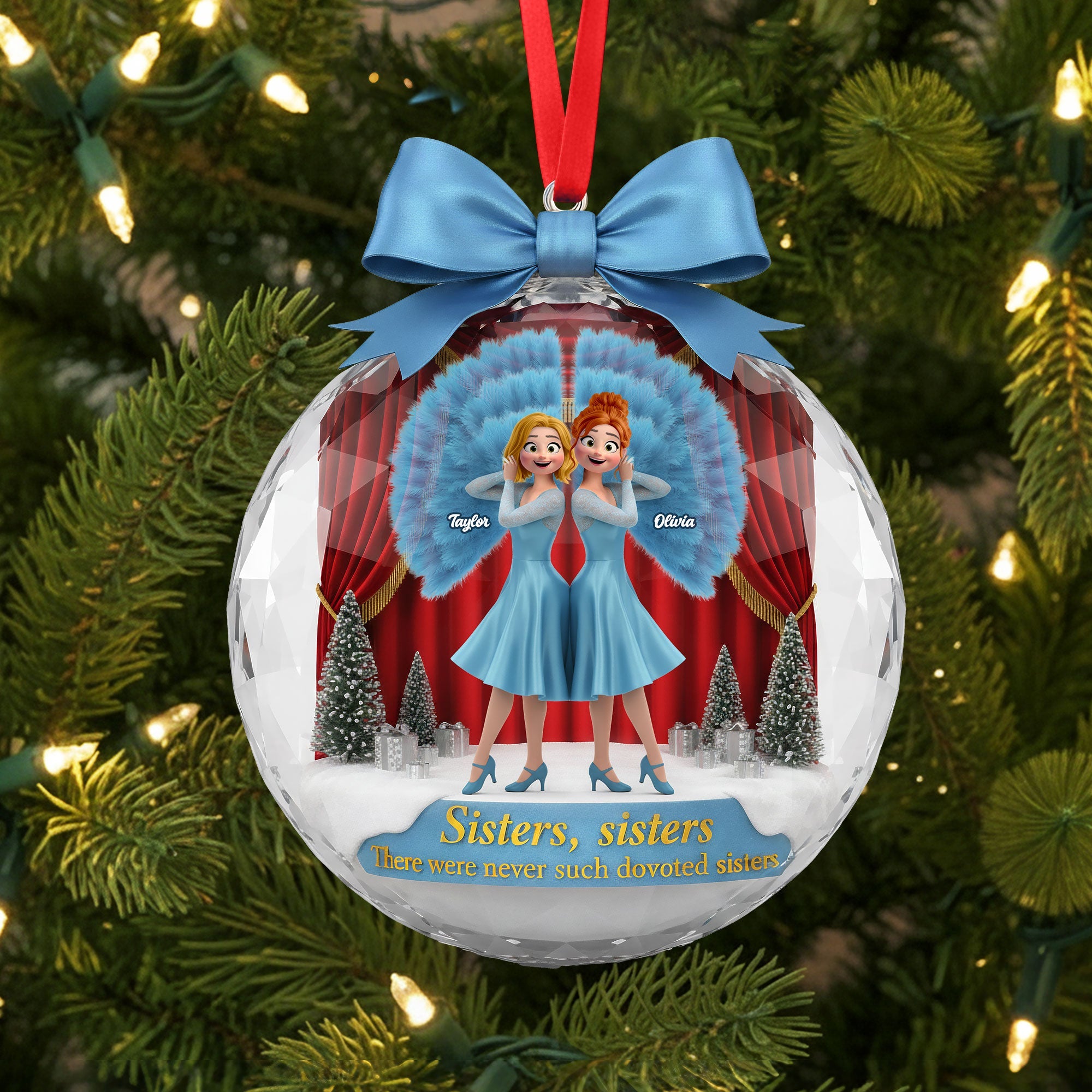 Sisters, Sisters! A Heartfelt Personalized Ornament for Besties Ornament PopCulturePrints