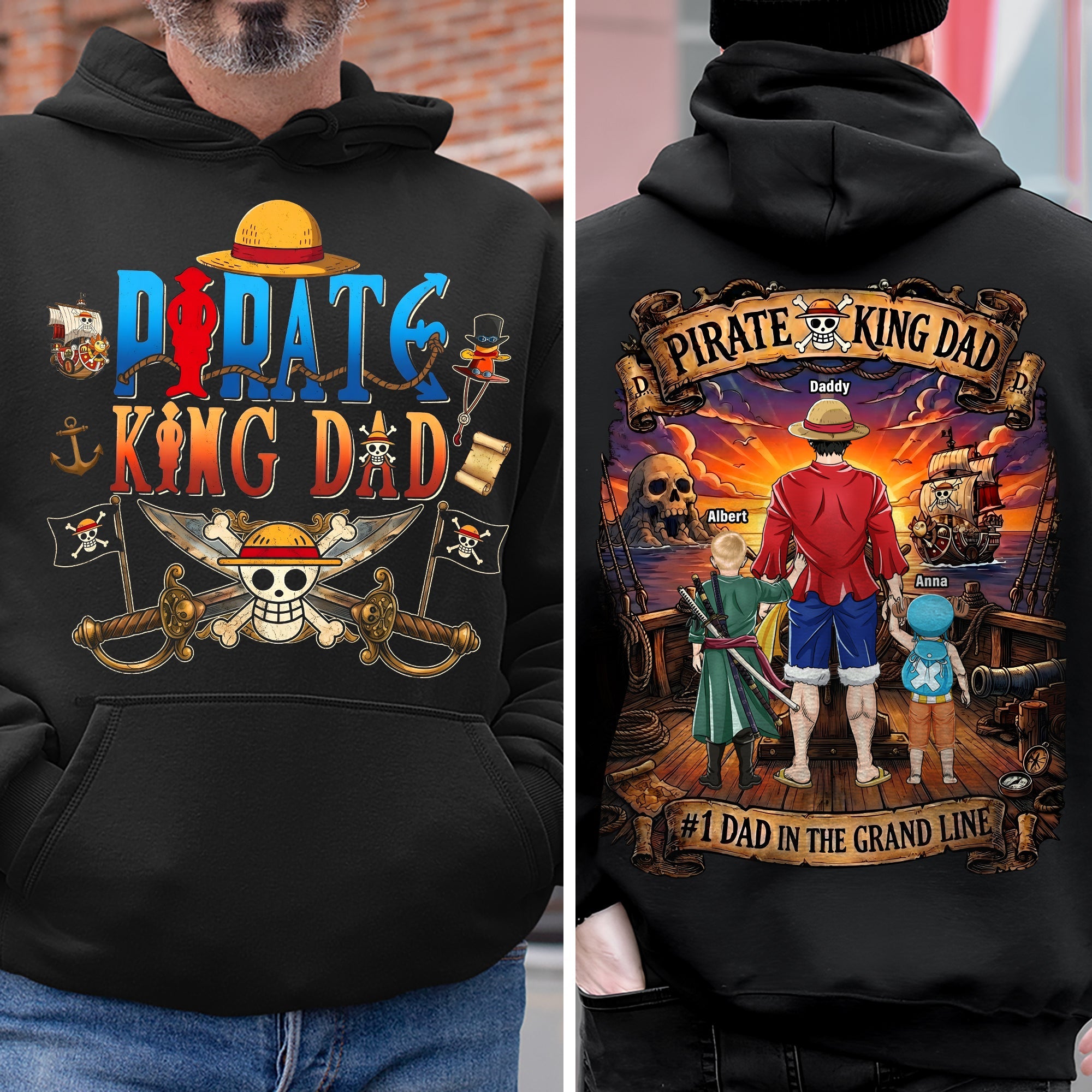 “#1 Dad In The Grand Line” - Legendary Adventure Dad Shirt - Personalized Gifts for Dads, Grandpa, and More! Shirts PopCulturePrints