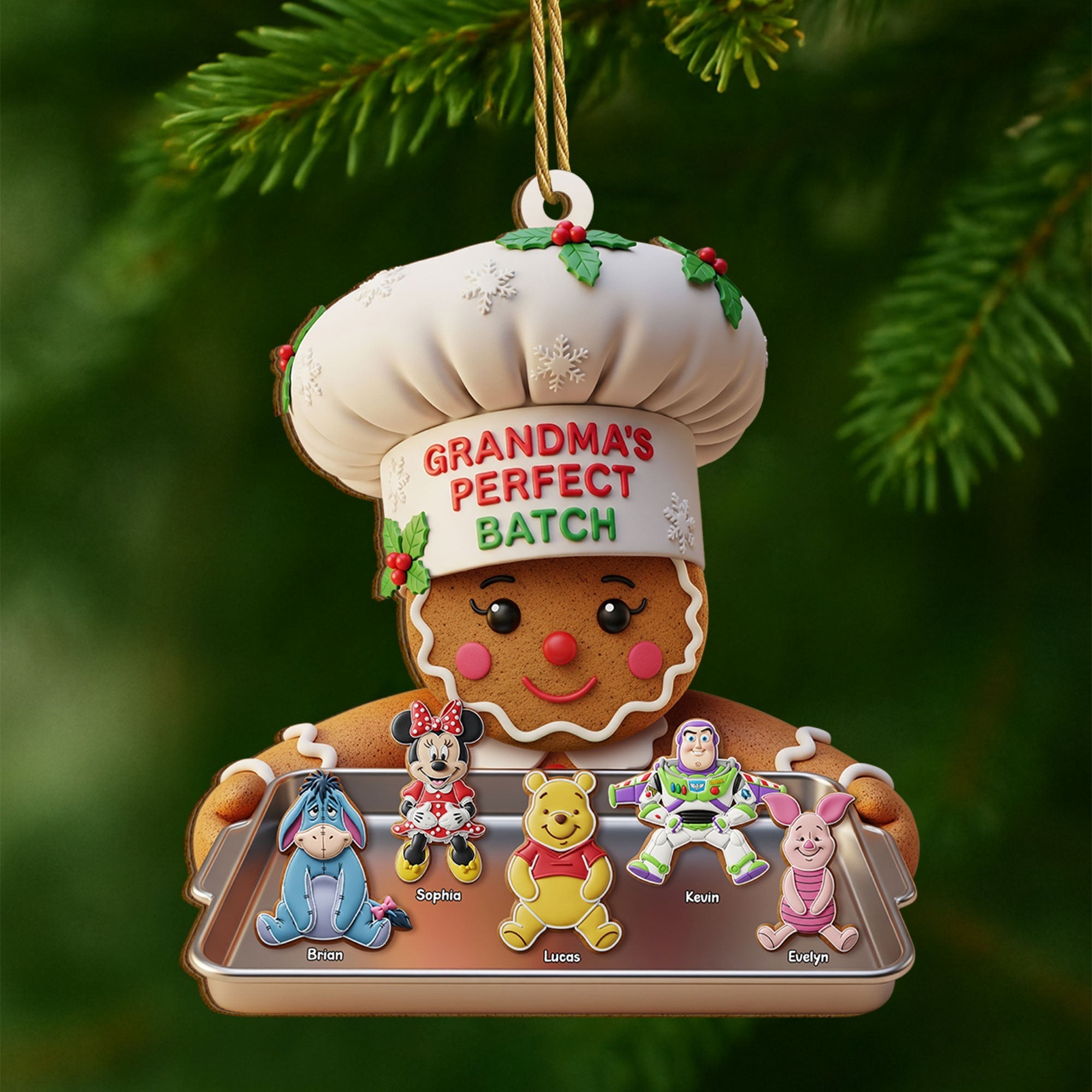 Grandma's Perfect Batch - Personalized Cookie Ornament for Grandma Ornament PopCulturePrints