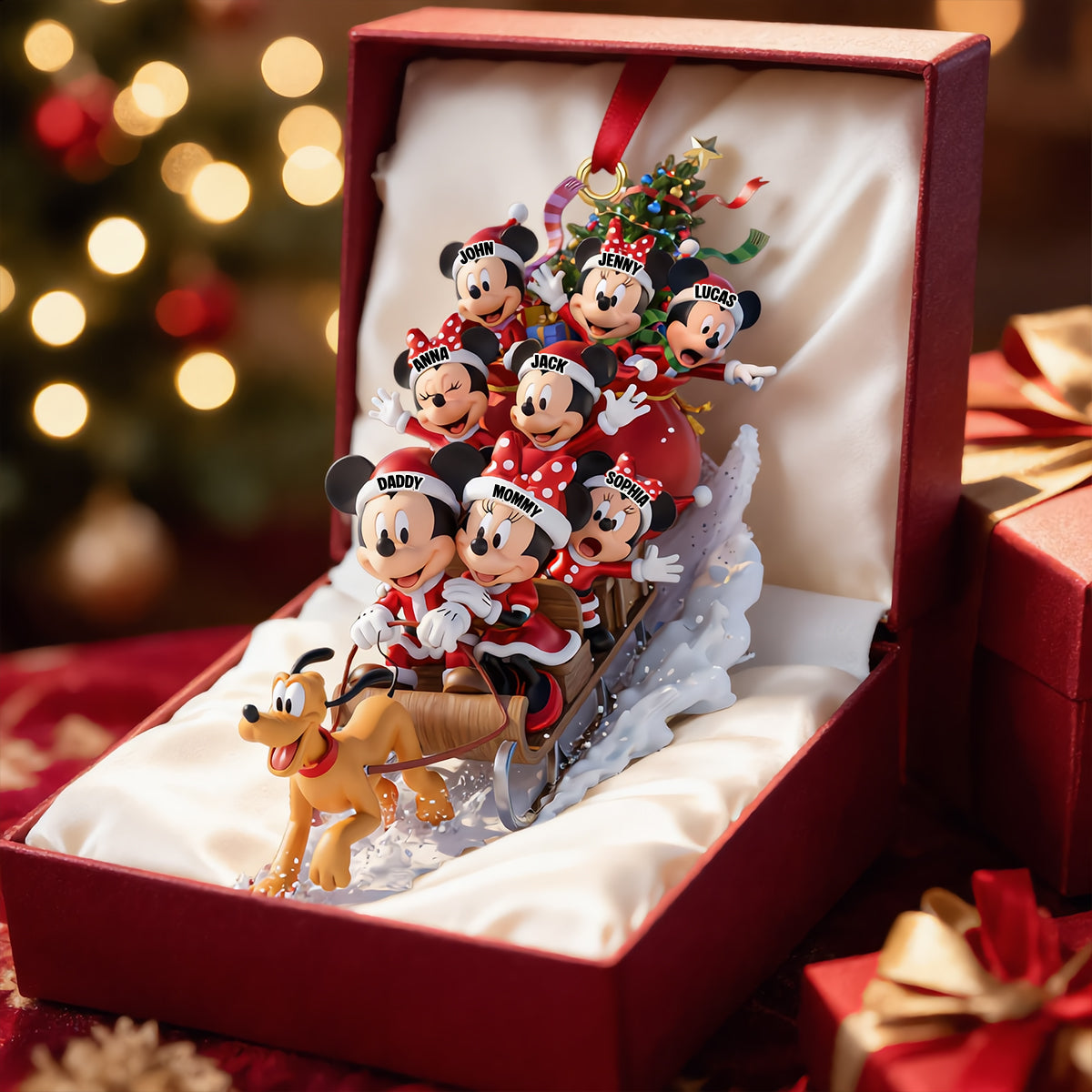 “Celebrate Family Joy with Our Jolly Snow Ride Ornament” - Personalized Christmas Gift for Families