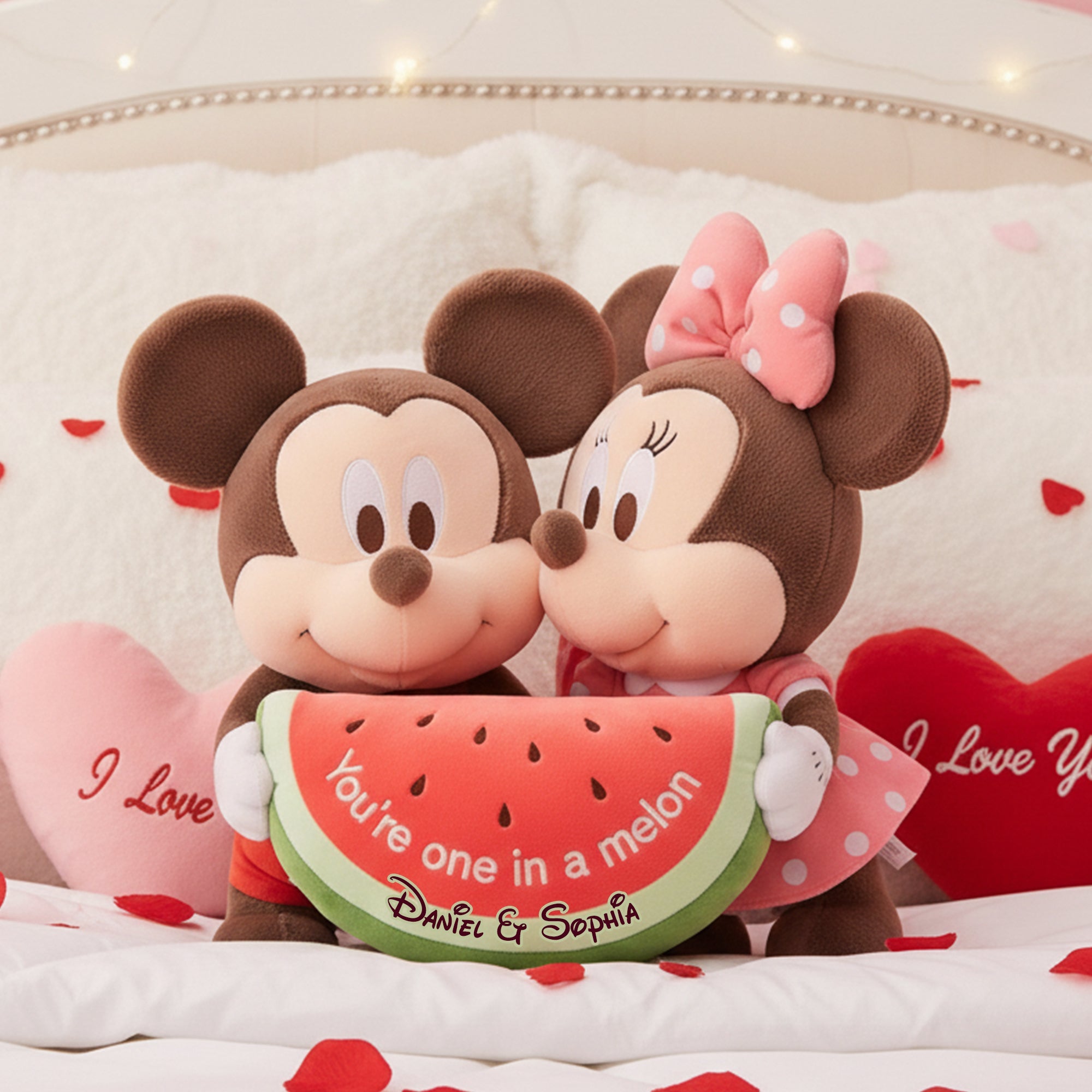 You're One in a Melon - Adorable Watermelon Couple Pillow Pillow PopCulturePrints