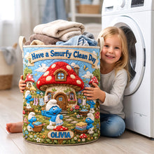 Load image into Gallery viewer, Blue Forest Friends Quilted Laundry Basket - Personalized Gifts 05hadh090726 Laundry Basket PopCulturePrints
