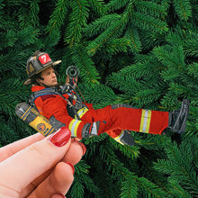 Load image into Gallery viewer, Personalized Firefighter Photo Ornament - Heroic Tribute Keepsake Ornament PopCulturePrints
