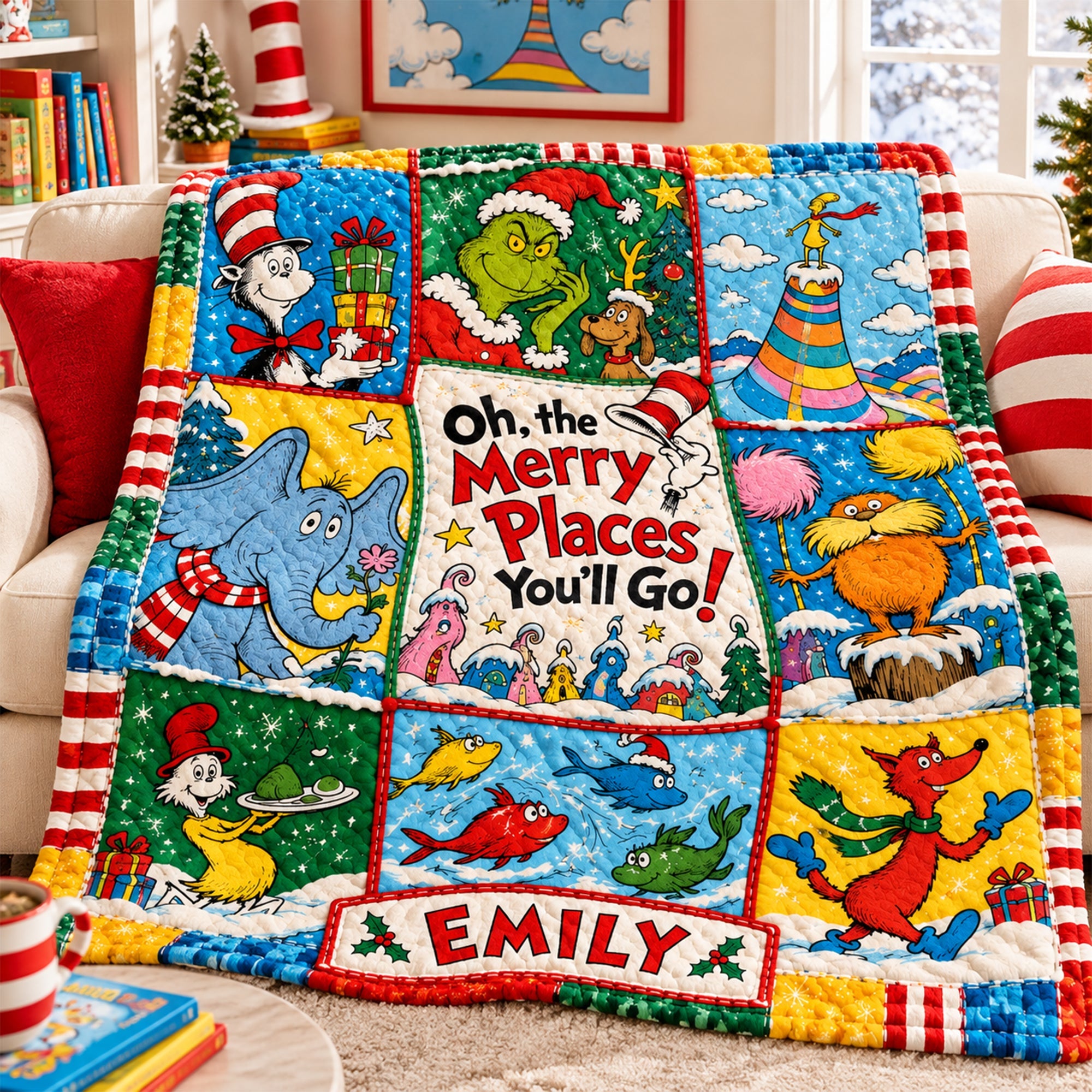 Oh, the Merry Places You'll Go! - Personalized Magical Movie Worlds Blanket for Movie Lovers Blanket PopCulturePrints